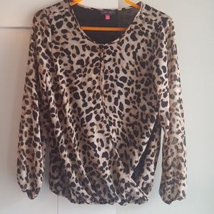 Brand new Vince Camuto wrap animal print top